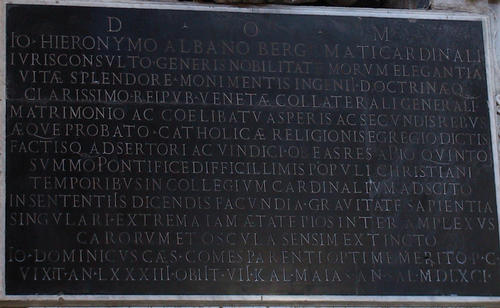 Giovanni Albani, Grabmal S. Maria del Popolo, Inschrift