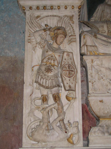 Louis d'Albret (Ludovico de Lebretto), Grabmal S. Maria in Aracoeli, Hl. Michael 
