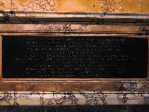 Alderano Cibo, Grabmal S. Maria del Popolo, Inschrift