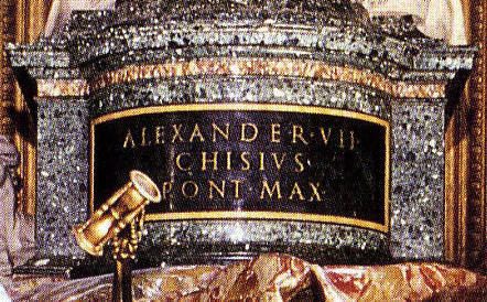 Alexander VII., Grabmal S. Pietro in Vaticano, Inschrift