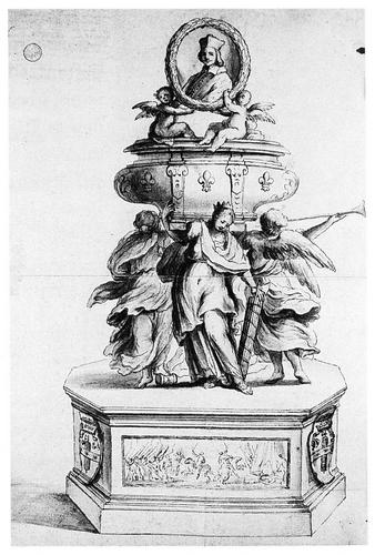 Jules Mazarin, Vorzeichnung Grabmal  (Benedetti)