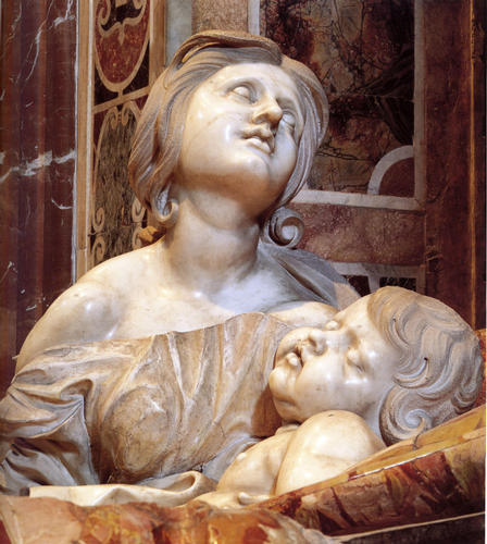 Alexander VII., Grabmal S. Pietro in Vaticano, Caritas Detail