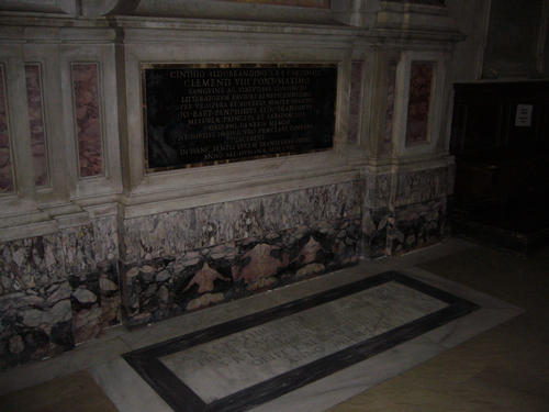 Cinzio Aldobrandini Passeri, Grabmal S. Pietro in Vincoli, Inschrift und Bodenplatte
