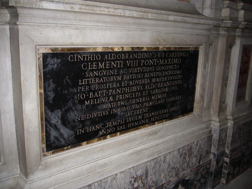 Cinzio Aldobrandini Passeri, Grabmal S. Pietro in Vincoli, Inschrift