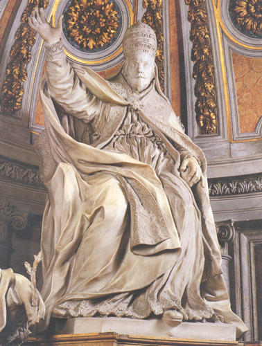 Clemens X., Grabmal S. Pietro in Vaticano, Papststatue