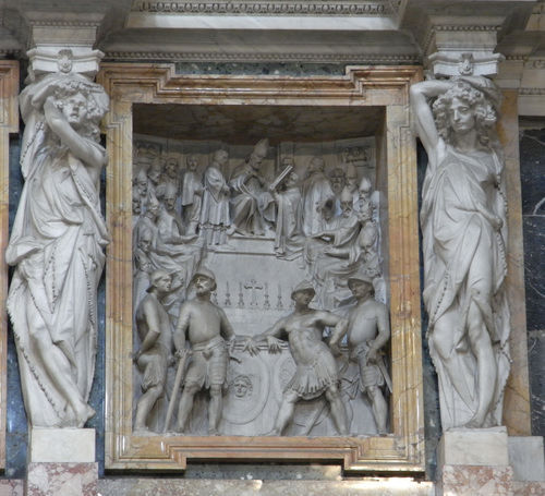 Clemens VIII., Grabmal S. Maria Maggiore, Relief rechts oben