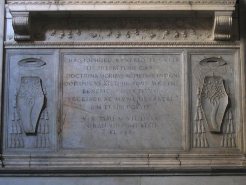 Cristoforo della Rovere, Grabmal S. Maria del Popolo, Inschrift
