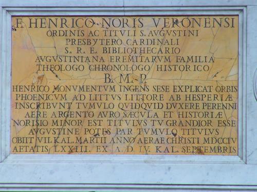 Enrico Nori, Grabmal S. Agostino, Inschrift