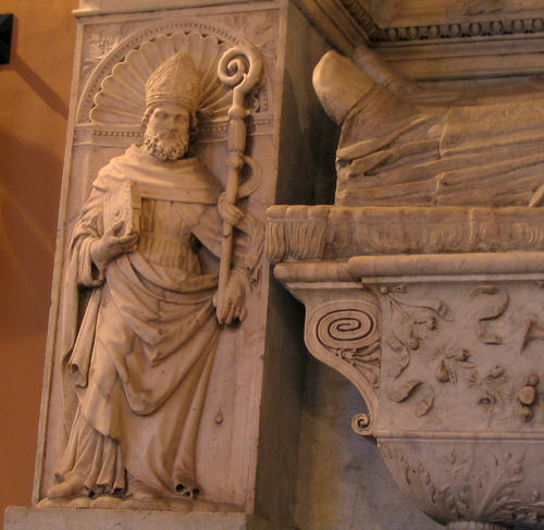 Eugen IV., Grabmal S. Salvatore in Lauro, Hl. Augustinus