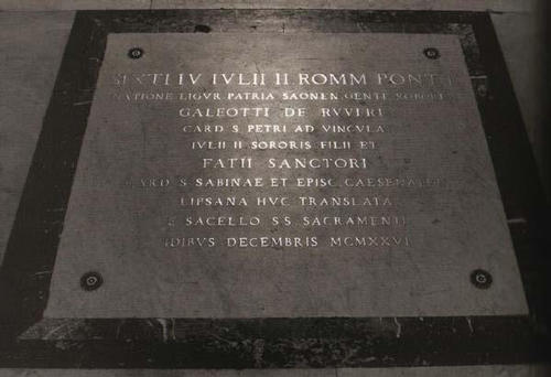 Fazio Giovanni Santori, Grabmal S. Pietro in Vaticano, Bodenplatte