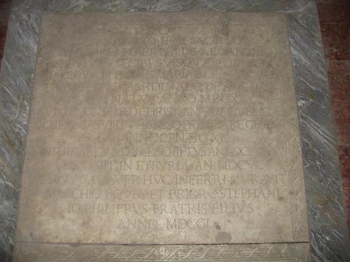 Giacomo de Angeli (Angelis), Grabmal S. Maria in Aracoeli, Inschrift 