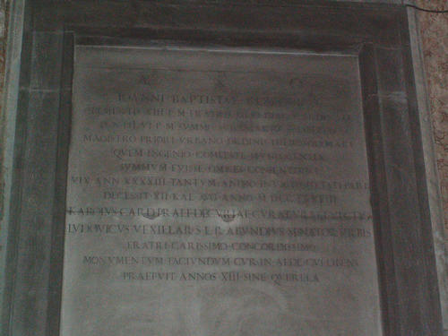 Giambattista Rezzonico, Grabmal S. Nicola in Carcere, Inschrift