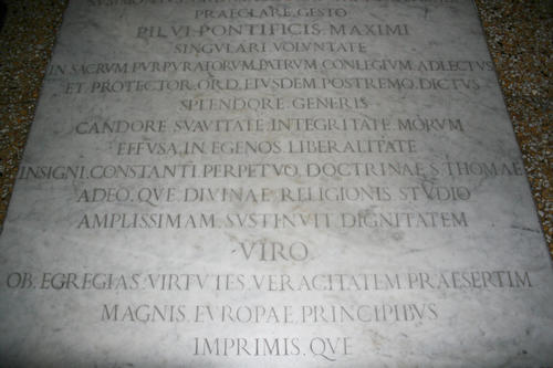 Giovanni Tommaso Boradors, Grabmal S. Sisto Vecchio, Inschrift, zweiter Teil