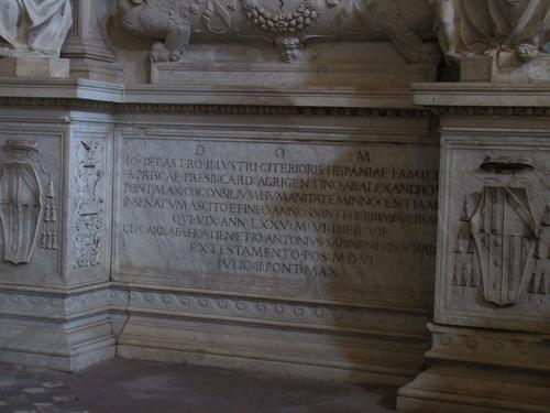 Giovanni de Castro, Grabmal S. Maria del Popolo, Inschrift