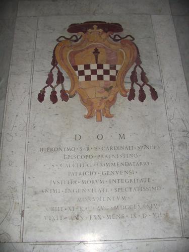 Girolamo Spinola, Grabmal S. Cecilia, Inschrift