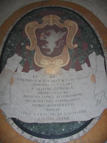 Giuseppe Accoramboni, Grabmal S. Ignazio, Bodenplatte Detail