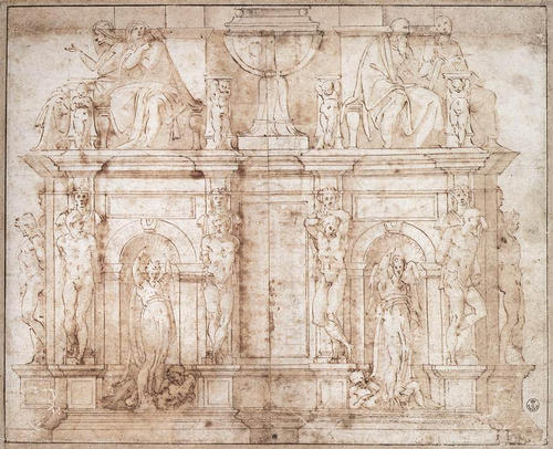 Julius II., Vorzeichnung Grabmal (Michelangelo Buonarroti)