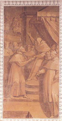 Gregor XIV., Grabmal S. Pietro in Vaticano, Freske links oben