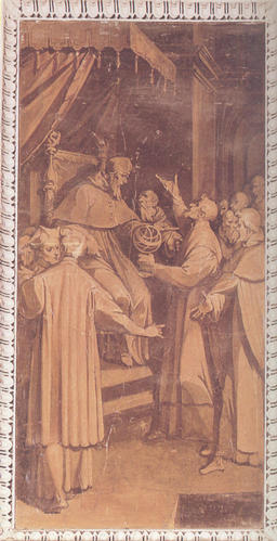 Gregor XIV., Grabmal S. Pietro in Vaticano, Freske rechts oben