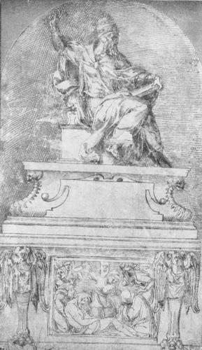 Gregor XIII., Entwurfszeichnung Grabmal (Prospero Antichi?)