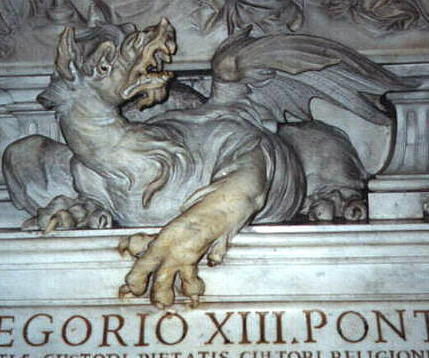 Gregor XIII., Grabmal S. Pietro in Vaticano, Drachen