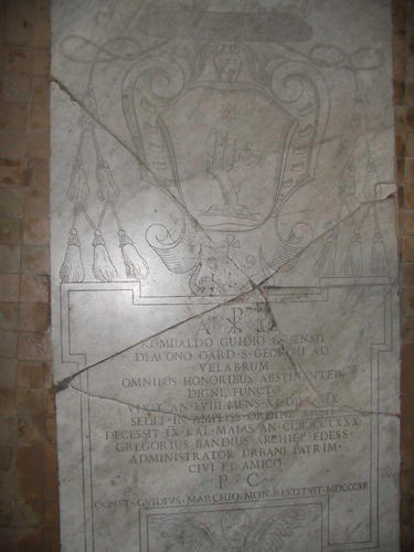Romualdo Guidi, Grabmal S. Giorgio in Velabro, Inschrift