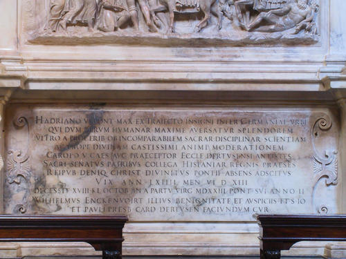 Hadrian VI., Grabmal S. Maria dell'Anima, Inschrift