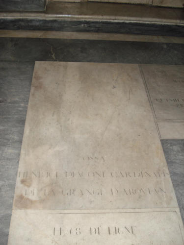 Henry Lagrange D'Arquien, Grabmal S. Luigi dei Francesi, Bodenplatte