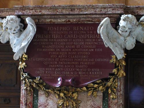 Giuseppe Renato Imperiali, Grabmal S. Agostino, Inschrift