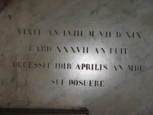 Innocenzo Cibo, Grabmal S. Maria sopra Minerva, Inschrift