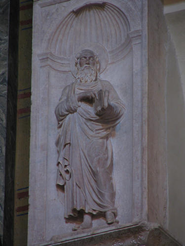 Jacobus Tebaldi, Grabmal S. Maria sopra Minerva, Nischenfigur links