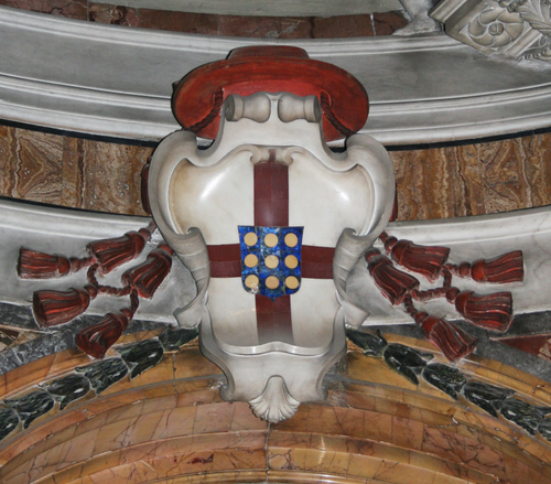Johann Walter Sluse, Grabmal S. Maria dell'Anima, Wappen