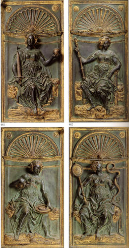 Innozenz VIII., Grabmal S. Pietro in Vaticano, Kardinaltugenden