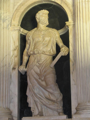 Leo X., Grabmal S. Maria sopra Minerva, linke Nischenfigur