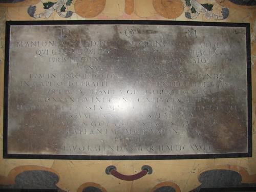 Marcantonio Gozzadini, Grabmal S. Andrea della Valle, Inschrift