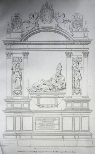 Michele Bonelli, Grabmal in S. Maria sopra Minerva, Abbildung aus Litta, Famiglie celebri italiane
