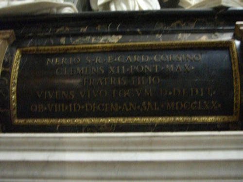 Neri Corsini d. J., Grabmal S. Giovanni in Laterano, Inschrift