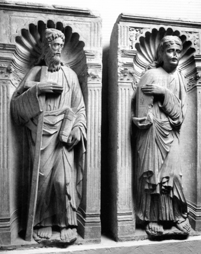 Nikolaus V., Grabmal S. Pietro in Vaticano, Nischenfiguren Philipp und Thomas bzw. Johannes