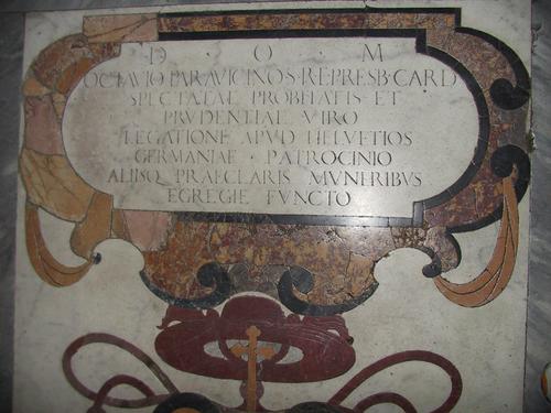 Ottavio Paravicino, Grabmal S. Alessio, Inschrift
