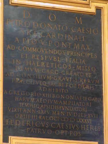 Pietro Donato Cesi d. Ä., Grabmal S. Maria in Vallicella, Inschrift