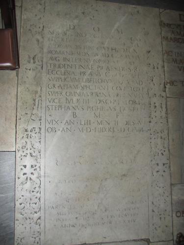 Sebastiano Antonio Pighini, Grabmal S. Maria del Popolo, Inschrift