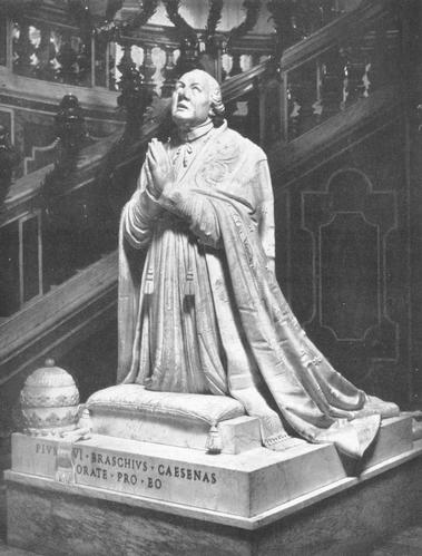 Pius VI., Grabmal S. Pietro in Vaticano, Ehrenstatue ursprünglicher Standort