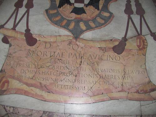 Pietro Sforza-Pallavicino, Grabmal S. Andrea al Quirinale, Inschrift