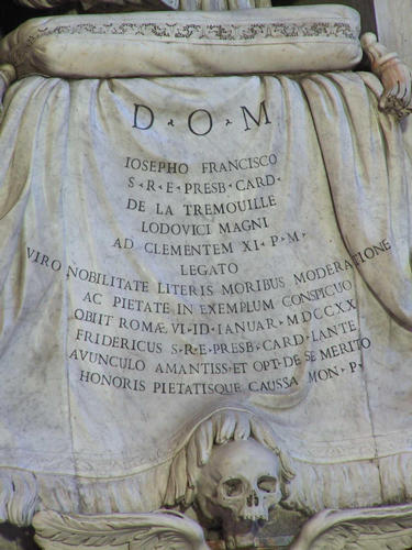  Joseph de la Tremouille, Grabmal S. Luigi dei Francesi, Inschrift