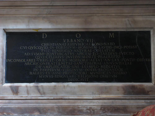 Urban VII., Grabmal S. Maria sopra Minerva, Inschrift