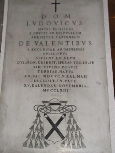Ludovico Valenti, Grabmal S. Croce in Gerusalemme, Bodenplatte